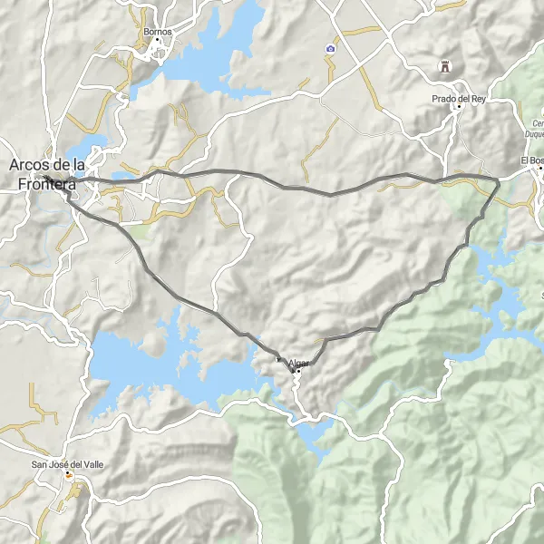 Miniatura della mappa di ispirazione al ciclismo "Percorso ciclabile su strada panoramica" nella regione di Andalucía, Spain. Generata da Tarmacs.app, pianificatore di rotte ciclistiche