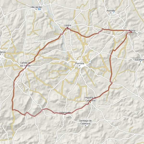 Map miniature of "Gravel Discovery Tour" cycling inspiration in Andalucía, Spain. Generated by Tarmacs.app cycling route planner