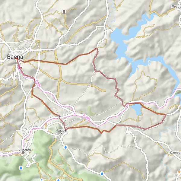 Map miniature of "Scenic Gravel Adventure" cycling inspiration in Andalucía, Spain. Generated by Tarmacs.app cycling route planner