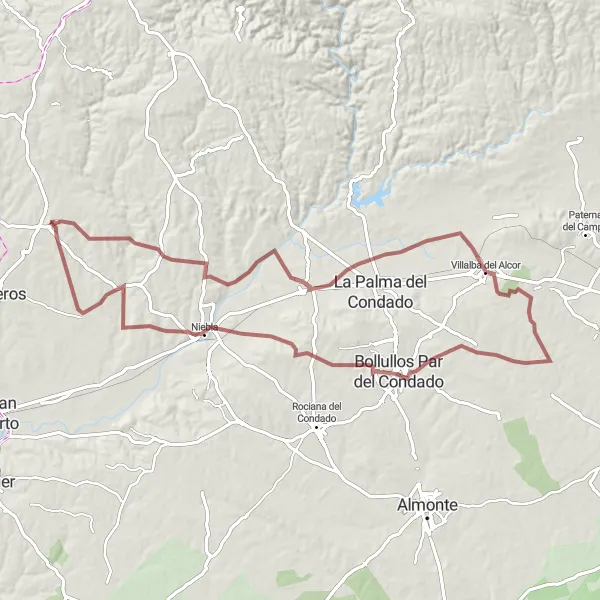 Miniatura mapy "Wyprawa szutrową trasą przez urokliwe wsie Andaluzji" - trasy rowerowej w Andalucía, Spain. Wygenerowane przez planer tras rowerowych Tarmacs.app