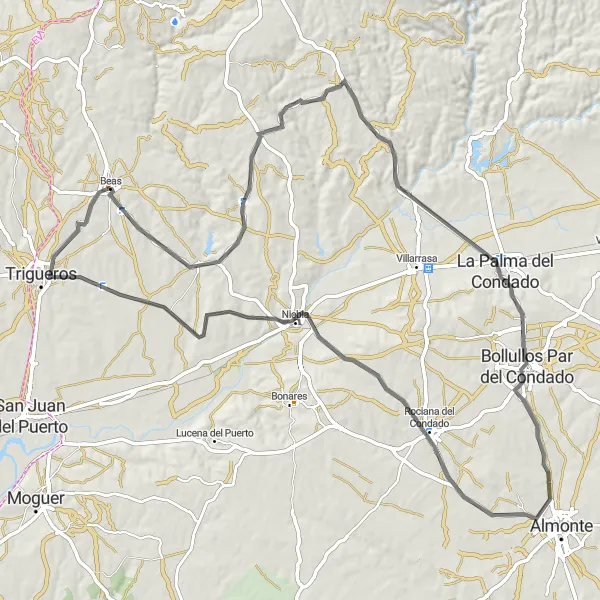 Miniatura mapy "Trasa szosowa z Beas" - trasy rowerowej w Andalucía, Spain. Wygenerowane przez planer tras rowerowych Tarmacs.app