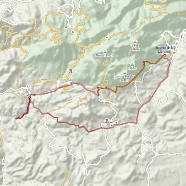 Miniatura mapy "Trasa Gravel do Castillo de Cambil" - trasy rowerowej w Andalucía, Spain. Wygenerowane przez planer tras rowerowych Tarmacs.app