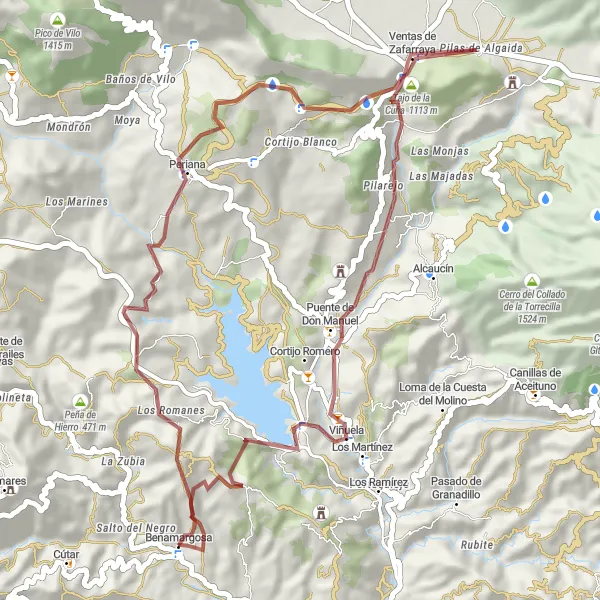Miniatura mapy "Trasa gravelowa przez Puerto de Zafarraya" - trasy rowerowej w Andalucía, Spain. Wygenerowane przez planer tras rowerowych Tarmacs.app