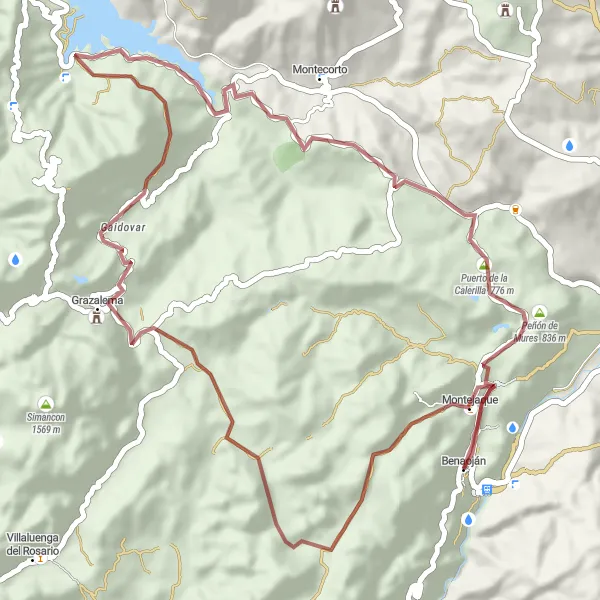 Karten-Miniaturansicht der Radinspiration "Bike-Abenteuer in der Serranía de Ronda" in Andalucía, Spain. Erstellt vom Tarmacs.app-Routenplaner für Radtouren
