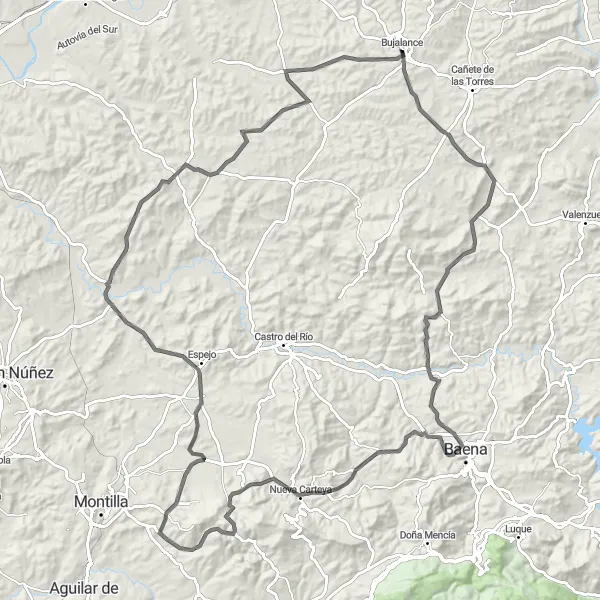 Miniatura mapy "Wędrówka do Espejo" - trasy rowerowej w Andalucía, Spain. Wygenerowane przez planer tras rowerowych Tarmacs.app