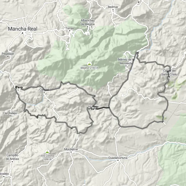 Miniatura mapy "Warto podjechać na Höhe" - trasy rowerowej w Andalucía, Spain. Wygenerowane przez planer tras rowerowych Tarmacs.app