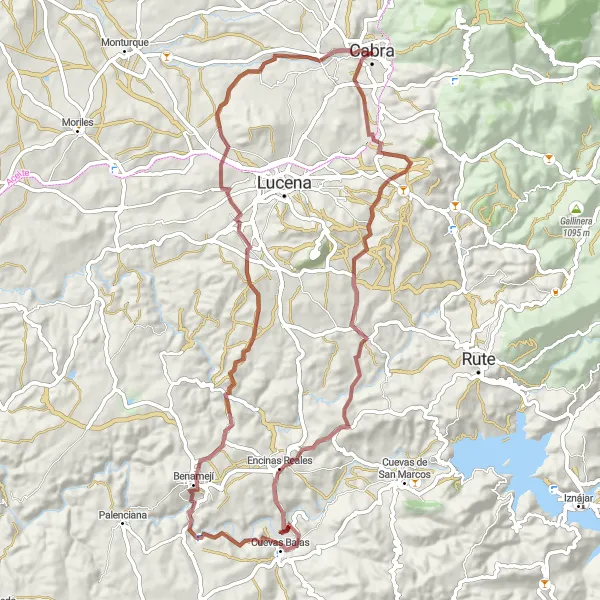 Karten-Miniaturansicht der Radinspiration "Schottertour durch die Bergdörfer" in Andalucía, Spain. Erstellt vom Tarmacs.app-Routenplaner für Radtouren