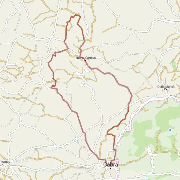 Miniature de la carte de l'inspiration cycliste "Au Cœur de l'Andalousie" dans la Andalucía, Spain. Générée par le planificateur d'itinéraire cycliste Tarmacs.app