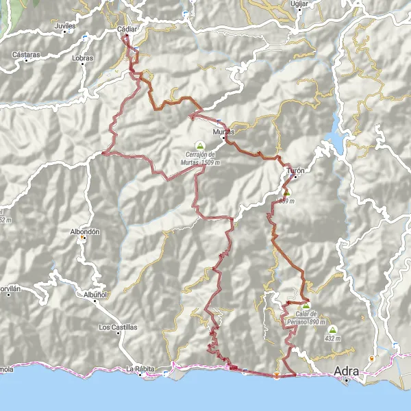 Miniatura mapy "Gravelowa wędrówka z Collado de la Ventilla przez Periano" - trasy rowerowej w Andalucía, Spain. Wygenerowane przez planer tras rowerowych Tarmacs.app