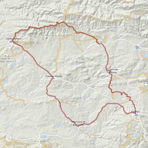 Miniatuurkaart van de fietsinspiratie "Op avontuur naar Mirador Mina de San Telmo" in Andalucía, Spain. Gemaakt door de Tarmacs.app fietsrouteplanner