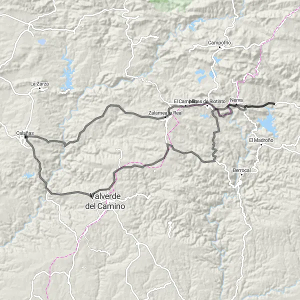 Miniature de la carte de l'inspiration cycliste "Les collines et vallées de l'Andalousie" dans la Andalucía, Spain. Générée par le planificateur d'itinéraire cycliste Tarmacs.app