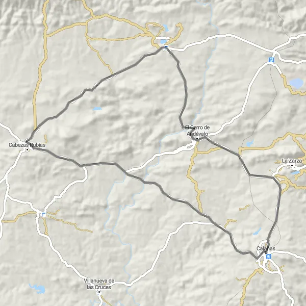 Map miniature of "Hidden Gems of Calañas" cycling inspiration in Andalucía, Spain. Generated by Tarmacs.app cycling route planner