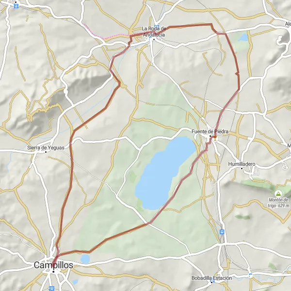 Miniatura mapy "Przejażdżka szutrowymi drogami" - trasy rowerowej w Andalucía, Spain. Wygenerowane przez planer tras rowerowych Tarmacs.app
