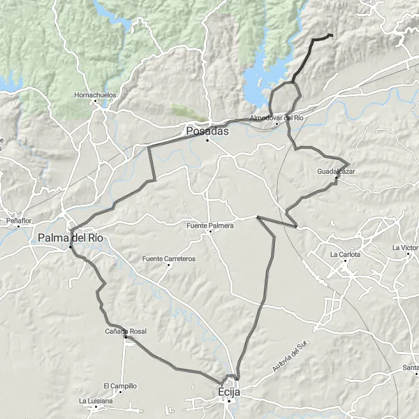 Map miniature of "ACT 250866" cycling inspiration in Andalucía, Spain. Generated by Tarmacs.app cycling route planner