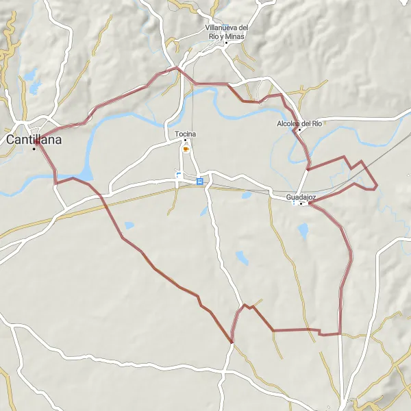 Miniatura mapy "Szlak Gravelowy z Cantillany" - trasy rowerowej w Andalucía, Spain. Wygenerowane przez planer tras rowerowych Tarmacs.app
