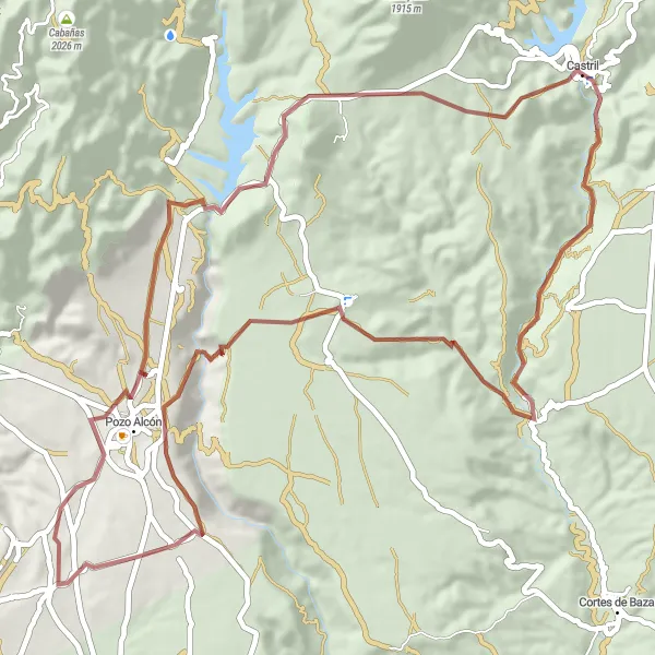 Map miniature of "Pozo Alcón" cycling inspiration in Andalucía, Spain. Generated by Tarmacs.app cycling route planner