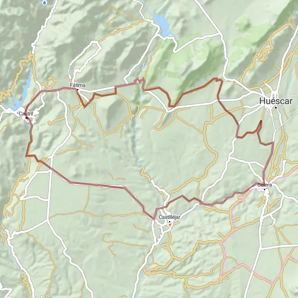 Miniatua del mapa de inspiración ciclista "Ruta por caminos de grava por Castril y alrededores" en Andalucía, Spain. Generado por Tarmacs.app planificador de rutas ciclistas