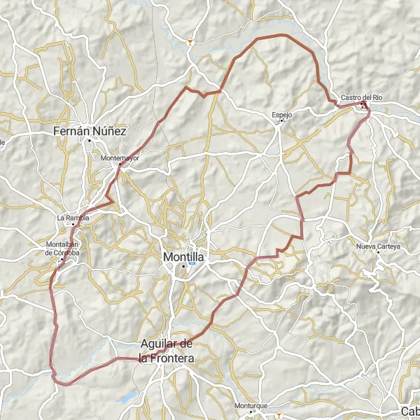 Miniatura mapy "Wyprawa do Aguilar de la Frontera" - trasy rowerowej w Andalucía, Spain. Wygenerowane przez planer tras rowerowych Tarmacs.app
