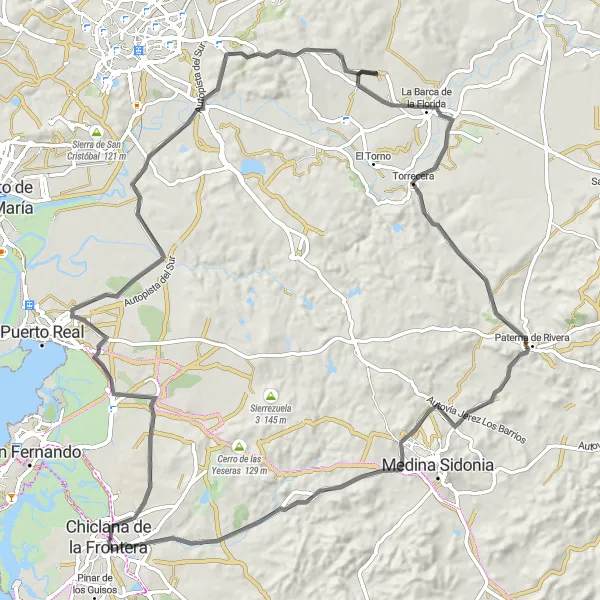 Map miniature of "Epic Road Cycling Adventure" cycling inspiration in Andalucía, Spain. Generated by Tarmacs.app cycling route planner