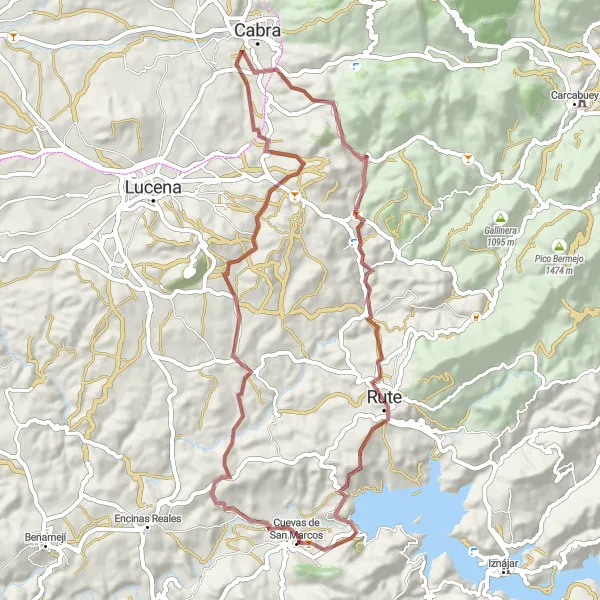 Miniatura mapy "Szlak rowerowy Gravel nad rzeką Górnej Andaluzji" - trasy rowerowej w Andalucía, Spain. Wygenerowane przez planer tras rowerowych Tarmacs.app