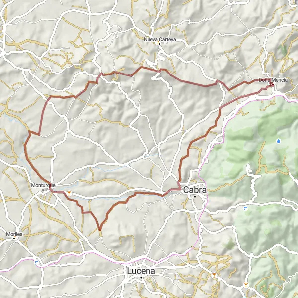 Miniatuurkaart van de fietsinspiratie "Historische schatten en betoverende landschappen" in Andalucía, Spain. Gemaakt door de Tarmacs.app fietsrouteplanner