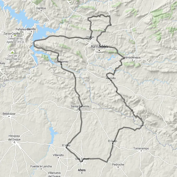 Miniatura mapy "Wyzwanie dla rowerzystów w Andaluzji" - trasy rowerowej w Andalucía, Spain. Wygenerowane przez planer tras rowerowych Tarmacs.app