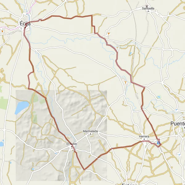 Miniaturní mapa "Gravelová trasa skrz Andalusii" inspirace pro cyklisty v oblasti Andalucía, Spain. Vytvořeno pomocí plánovače tras Tarmacs.app
