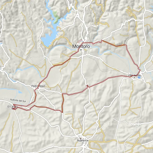 Miniatua del mapa de inspiración ciclista "Ruta Gravel de Pedro Abad a Maruanas" en Andalucía, Spain. Generado por Tarmacs.app planificador de rutas ciclistas
