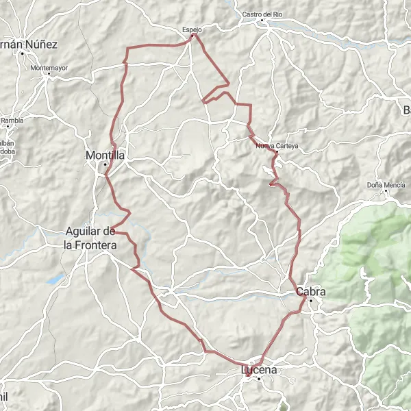 Miniatura mapy "Trasa Roworwa Espejo - Nueva Carteya" - trasy rowerowej w Andalucía, Spain. Wygenerowane przez planer tras rowerowych Tarmacs.app