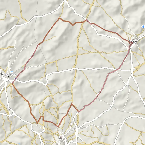 Map miniature of "Espejo to Montemayor Gravel Route" cycling inspiration in Andalucía, Spain. Generated by Tarmacs.app cycling route planner