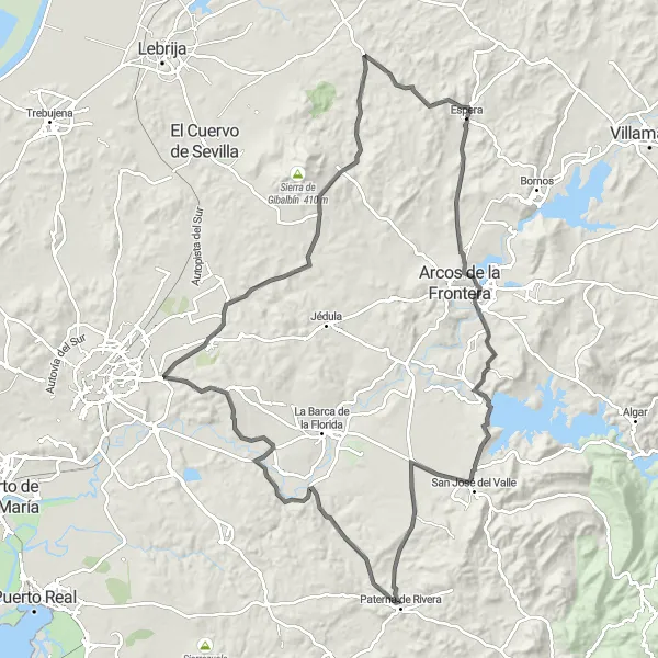 Map miniature of "Road Cycling Expedition to Castillo de Melgarejo" cycling inspiration in Andalucía, Spain. Generated by Tarmacs.app cycling route planner