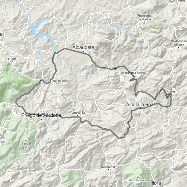 Miniatua del mapa de inspiración ciclista "Ruta de los Miradores Andaluces" en Andalucía, Spain. Generado por Tarmacs.app planificador de rutas ciclistas