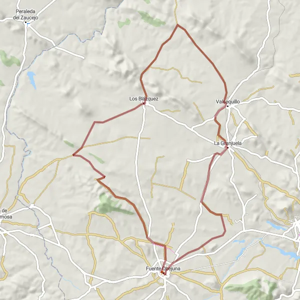 Map miniature of "Rural Gravel Excursion" cycling inspiration in Andalucía, Spain. Generated by Tarmacs.app cycling route planner