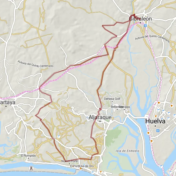 Miniatura mapy "Wędrówka przez Nowe Portil" - trasy rowerowej w Andalucía, Spain. Wygenerowane przez planer tras rowerowych Tarmacs.app