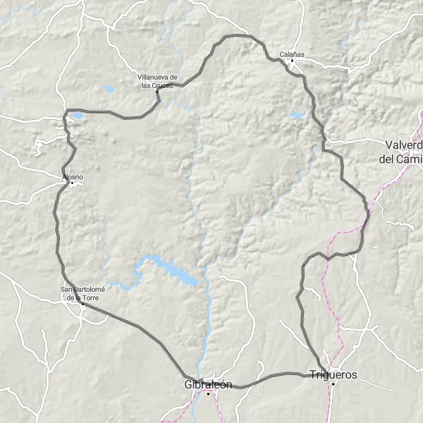 Map miniature of "Challenging Hill Climbs" cycling inspiration in Andalucía, Spain. Generated by Tarmacs.app cycling route planner