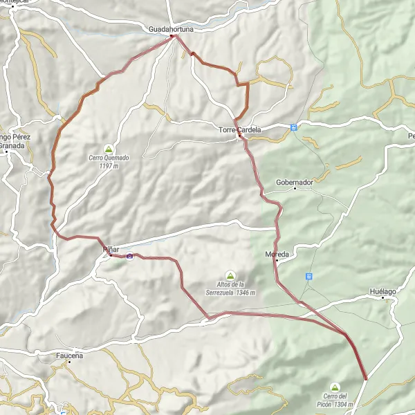 Miniatua del mapa de inspiración ciclista "Ruta de Moreda" en Andalucía, Spain. Generado por Tarmacs.app planificador de rutas ciclistas