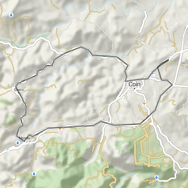 Miniatua del mapa de inspiración ciclista "Ruta Camino de Coín" en Andalucía, Spain. Generado por Tarmacs.app planificador de rutas ciclistas