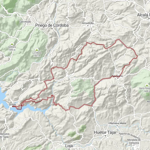 Miniatura mapy "Trasa gravelowa Casa de las Columnas" - trasy rowerowej w Andalucía, Spain. Wygenerowane przez planer tras rowerowych Tarmacs.app