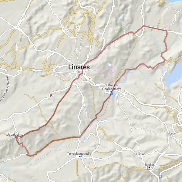 Karten-Miniaturansicht der Radinspiration "Entspanntes Gravel-Erlebnis bei Jabalquinto" in Andalucía, Spain. Erstellt vom Tarmacs.app-Routenplaner für Radtouren