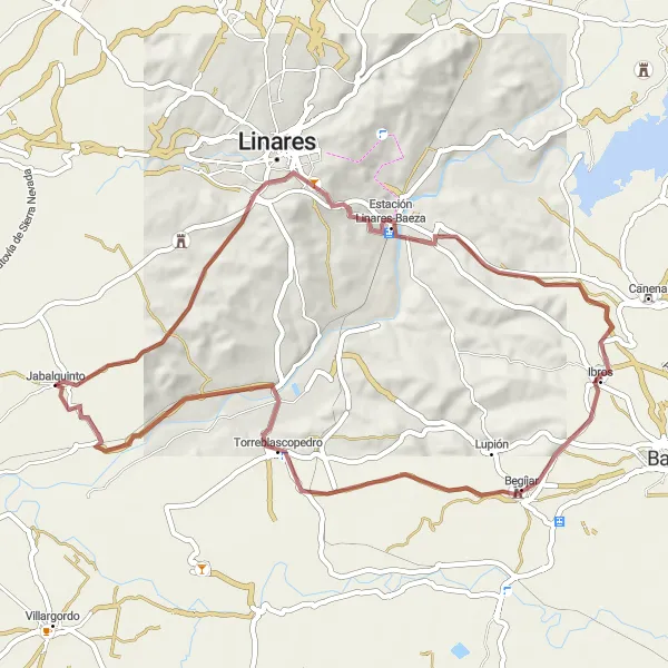 Miniatura mapy "Trasa rowerowa przez Jabalquinto" - trasy rowerowej w Andalucía, Spain. Wygenerowane przez planer tras rowerowych Tarmacs.app