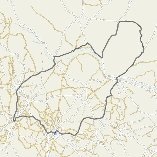 Karten-Miniaturansicht der Radinspiration "Hügelige Straßenfahrt nach Andújar" in Andalucía, Spain. Erstellt vom Tarmacs.app-Routenplaner für Radtouren