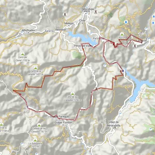 Miniature de la carte de l'inspiration cycliste "Les trésors cachés de l'Alpujarra" dans la Andalucía, Spain. Générée par le planificateur d'itinéraire cycliste Tarmacs.app