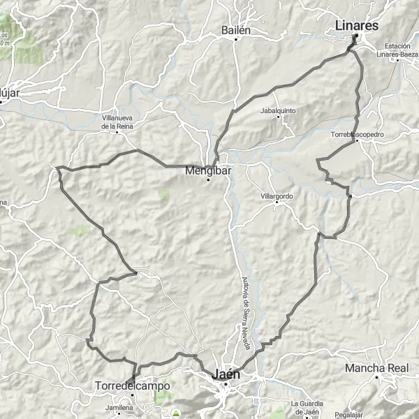 Karten-Miniaturansicht der Radinspiration "Erforschen Sie die hügelige Landschaft von Andalucía" in Andalucía, Spain. Erstellt vom Tarmacs.app-Routenplaner für Radtouren