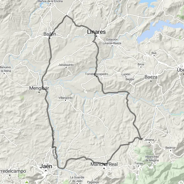 Miniaturní mapa "Panoramatická cyklostezka" inspirace pro cyklisty v oblasti Andalucía, Spain. Vytvořeno pomocí plánovače tras Tarmacs.app