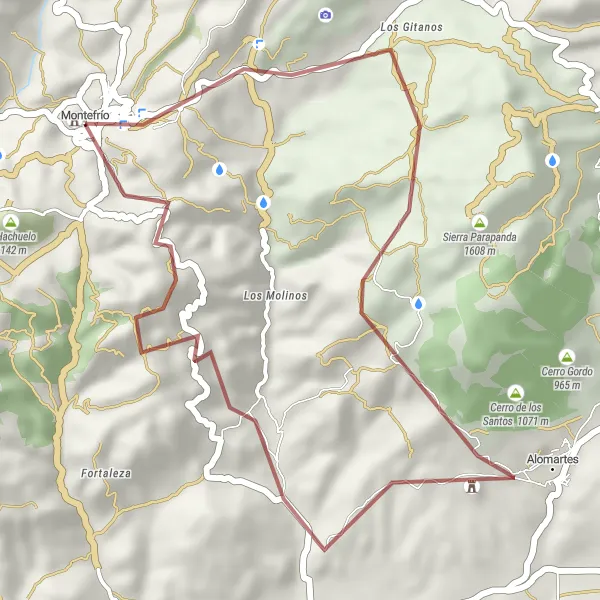 Karten-Miniaturansicht der Radinspiration "Aufregende Schottertour durch die Natur" in Andalucía, Spain. Erstellt vom Tarmacs.app-Routenplaner für Radtouren