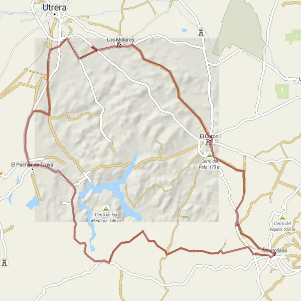 Miniatua del mapa de inspiración ciclista "Ruta de los Castillos y Montañas" en Andalucía, Spain. Generado por Tarmacs.app planificador de rutas ciclistas