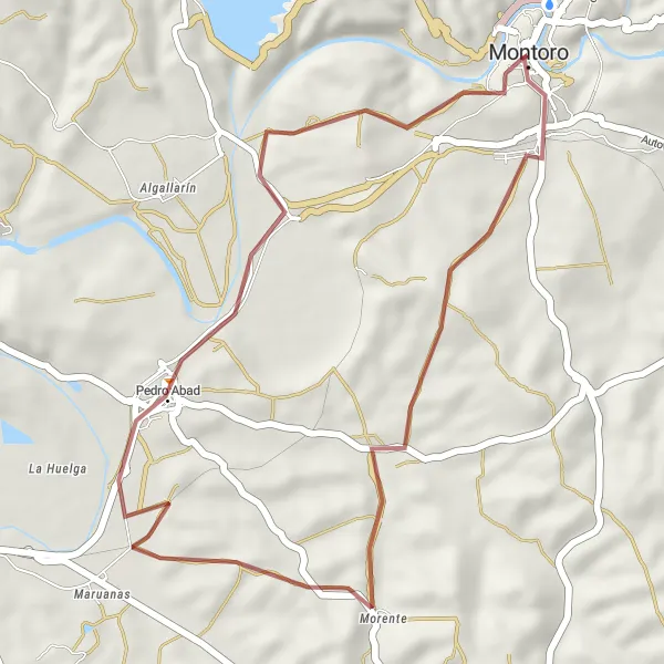 Map miniature of "Pedro Abad Adventure" cycling inspiration in Andalucía, Spain. Generated by Tarmacs.app cycling route planner