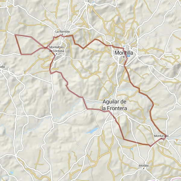 Miniatuurkaart van de fietsinspiratie "Ontdek de pracht van Montalbán de Córdoba en omgeving" in Andalucía, Spain. Gemaakt door de Tarmacs.app fietsrouteplanner