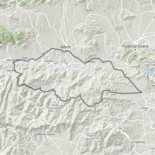 Miniatura mapy "Szaleństwo na drogach Andaluzji" - trasy rowerowej w Andalucía, Spain. Wygenerowane przez planer tras rowerowych Tarmacs.app