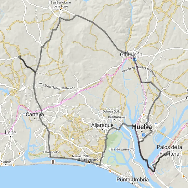 Miniatura mapy "Trasa rowerowa po Andaluzji" - trasy rowerowej w Andalucía, Spain. Wygenerowane przez planer tras rowerowych Tarmacs.app